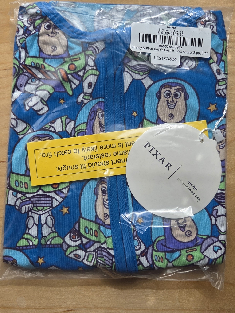 Little Sleepies Blue Buzz Lightyear Shorty Zipper Pajamas